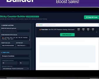 Simple WordPress Promo Banner Generator | Sticky Countdown Timer Bar | HTML Website Notification Bar | No Plugins Needed