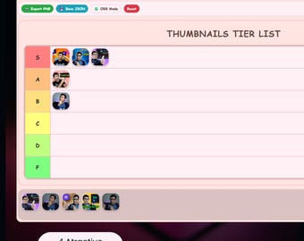 Custom Tier List Creator Tool for YouTubers & Streamers | Interactive Template