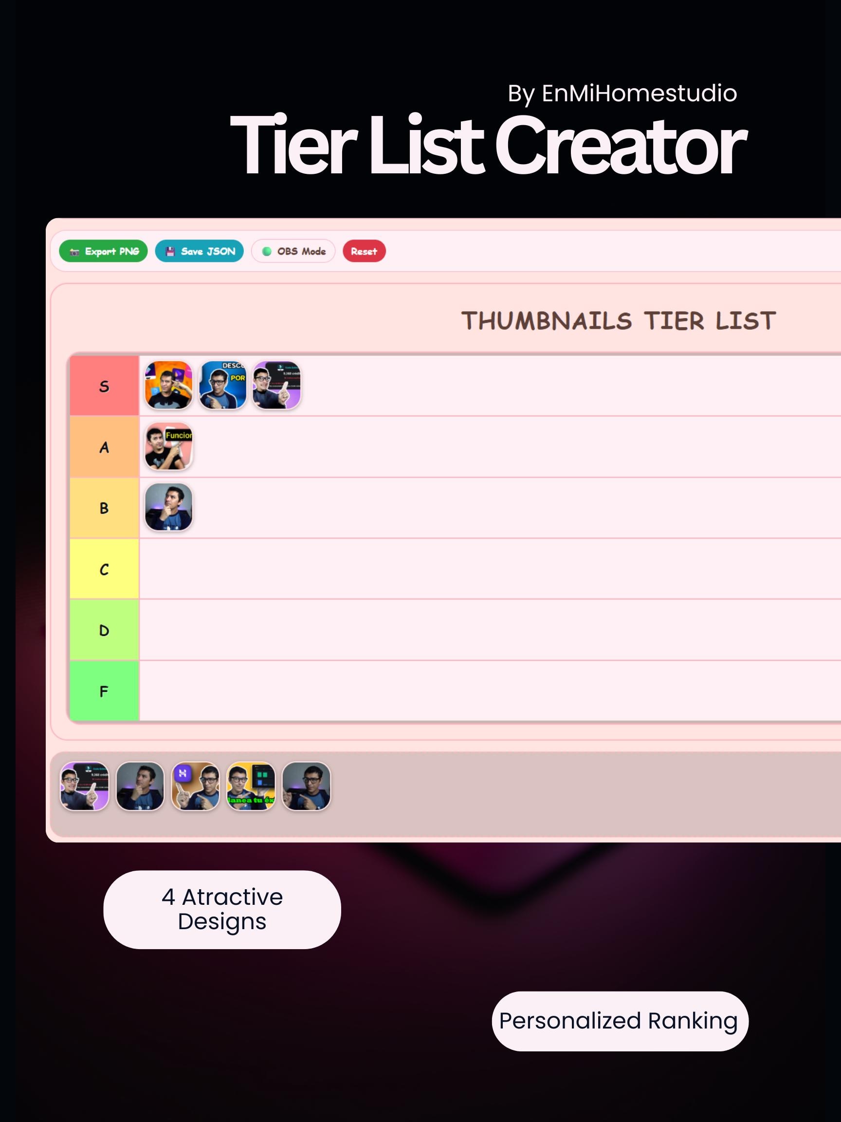 Custom Tier Custom Tier List Creator Tool for Youtubers & Streamers | Interactive ...