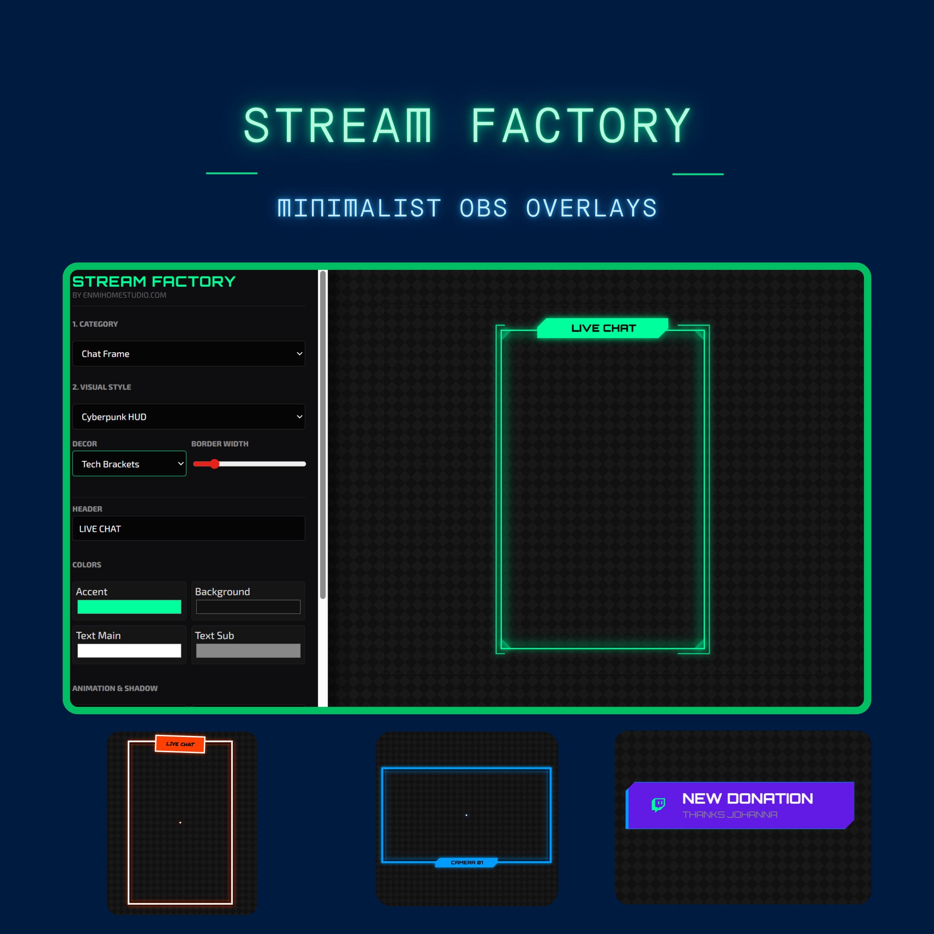 Overlay Simpe Simple OBS Overlays | Customizable Minimalist Chat Boxes, Webcam Frames ...