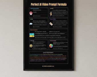 AI Video Prompt Cheatsheet Wall-Art | Printable PDF and GNP digital download