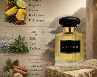 Handgefertigtes Herren Köln 'Voyager' von Yora mit Ananas, Schwarze Johannisbeere und anderen natürlichen Düften