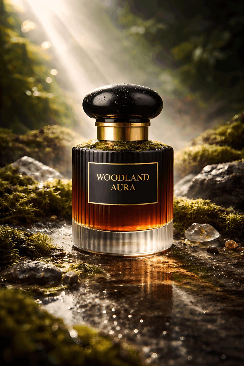 Parfum naturel pour homme « Aura des bois » avec pin des forêts, myrrhe, bois de cèdre, mousse de chêne image 3