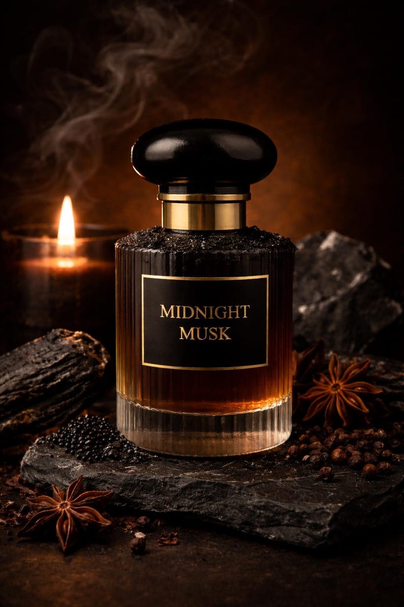 Ręcznie robiony męski zapach „Midnight Musk” z deszczem, mirrą, drzewem sandałowym, zapach na zamówienie zdjęcie 4