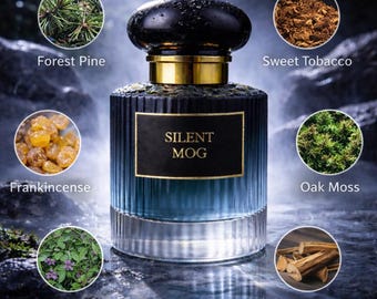 Ręcznie robiony męski zapach „Silent Mog” z leśną sosną, paczulą, kadzidłem, naturalnym zapachem