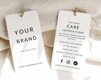 Etiquetas personalizadas com impressão colorida para pendurar, etiquetas de papel personalizadas para roupas e presentes (5 x 9 cm)