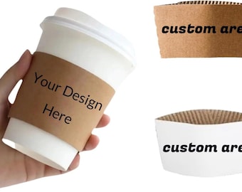 Custom Printed Paper Coffee Cup Sleeves, Wedding/Engagement/Anniversary Cup Cozies, Love is Brewing, Coffee Bar Wedding Coffee Cups