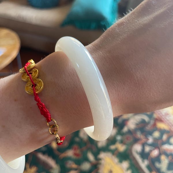 55.8mm/56mm Luminous White Nephrite Jade Bangle -Certified