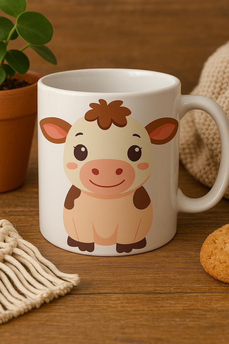 Cow Clipart Bundle | Cute Farm Animal SVG PNG Set | Kawaii Baby Cow ...