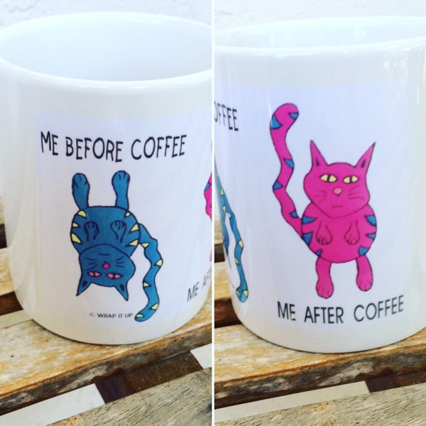 Chubby Cat Before And After Coffee Mug