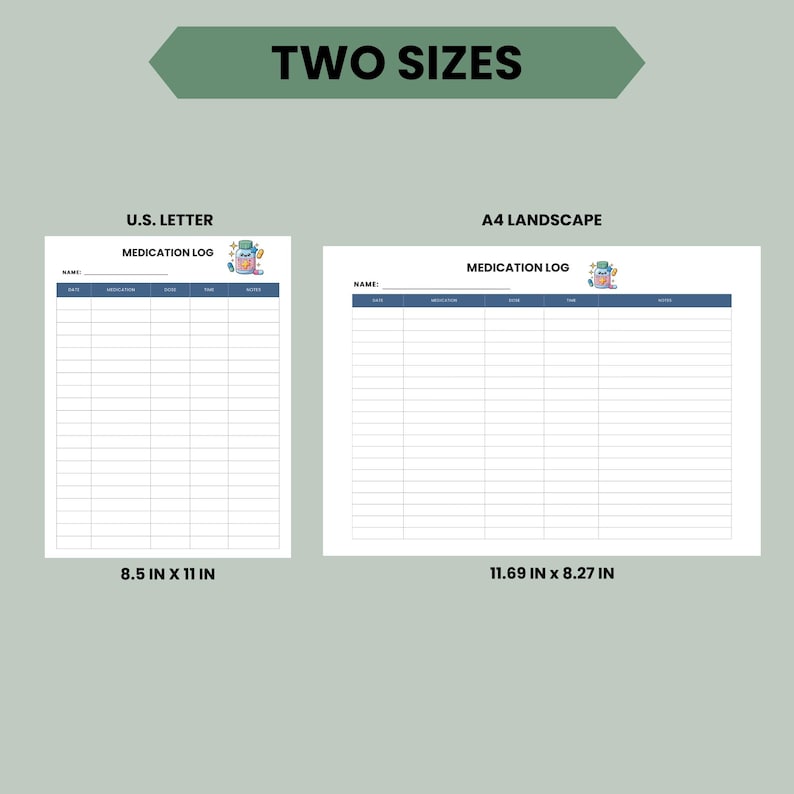 File Header Medication Printable Medication List, Weekly Tracker, Medication Chart, A4 and ...
