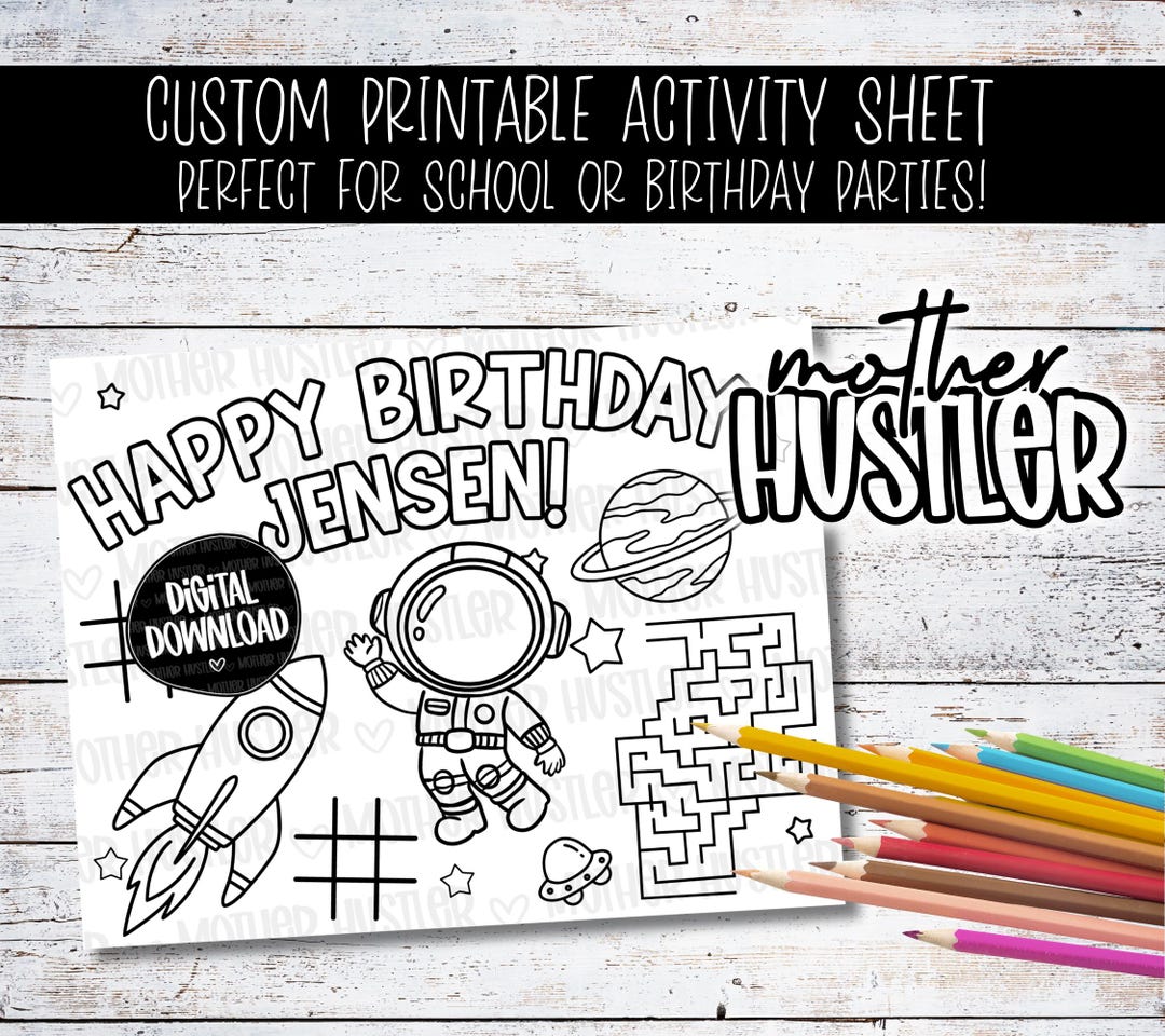 Custom Activity Sheet / Coloring Page PDF - Etsy