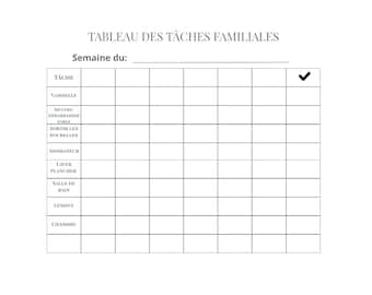 Family chore chart (PDF)