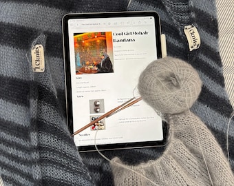 Patron d'écharpe bandana en tricot de mohair - adapté aux débutants (Patron PDF)