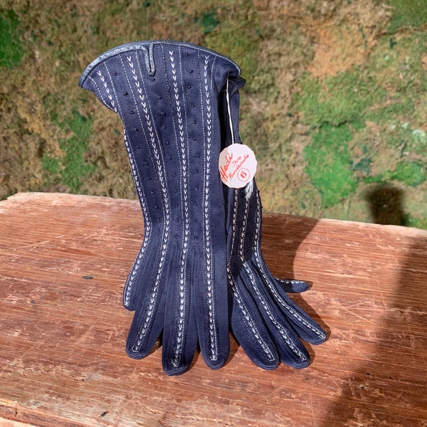 Hedi the Handschuhe Vintage 40s Navy Driving Gloves