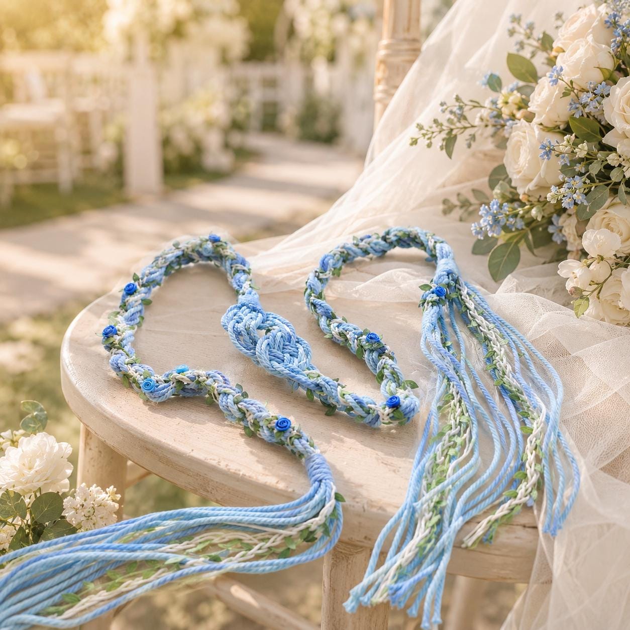 Handmade Boho Wedding Handfasting Cord, Braided Tying Rope With Tassels ...