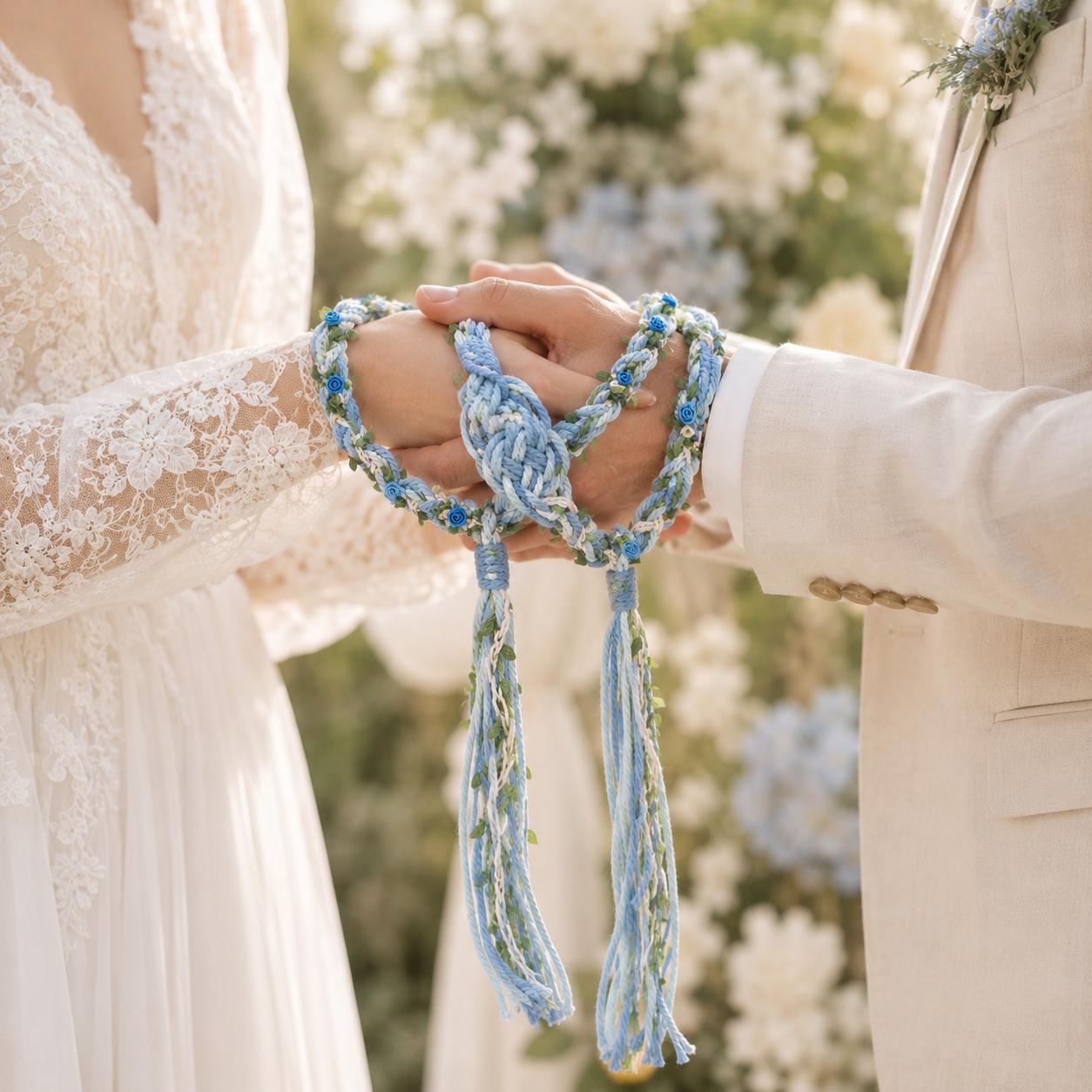 Handmade Boho Wedding Handfasting Cord, Braided Tying Rope With Tassels ...