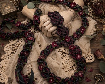 Custom Floral Handfasting Cord, Pagan Wedding Unity Ceremony Rope, Keepsake Gift