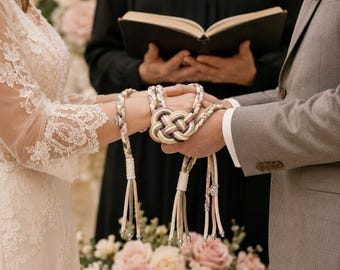Custom Handfasting Cord, Braided Celtic Wedding Ceremony Knot, Personalized Unity Rope