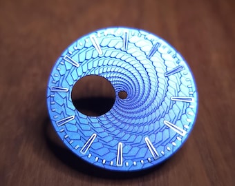 35 mm Titan Zifferblatt.Eloxiert Blau mit Silber.