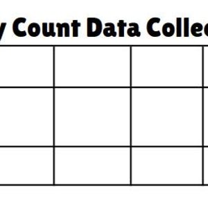Puede incluir: Formulario de recopilaci&oacute;n de datos de recuento de frecuencia en blanco y negro. El formulario incluye secciones etiquetadas para FECHA, CONTEO y TOTAL, con una cuadr&iacute;cula para registrar datos. El t&iacute;tulo "Frequency Count Data Collection Form" est&aacute; en la parte superior.