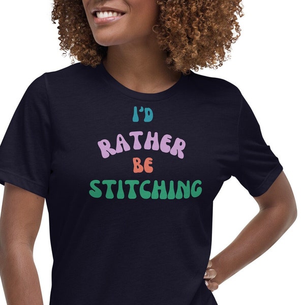Ik zou liever een relaxed T-shirt voor dames naaien, kruissteek- en naaldpuntshirt, Crafter Tee, Stitcher Shirt