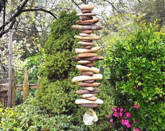 Siren's Song-36" Driftwood Mobile/Large Valhalla Ladder/Witches Ladder/Windchime-Reclaimed Wood Beach Hanging Wall Art--Indoor/Outdoor