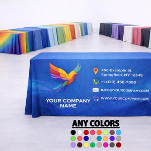 Benutzerdefinierte Vendor Tischdecke 6 ft mit Logo personalisierte Tischdecke für Messestand Hochzeitsevent Anzeige