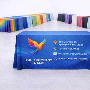 Individuelles Logo Tischdecke: Messestand, Business Branding