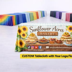 Benutzerdefinierte Logo/Text Tischabdeckung für Messen Anbieter Stand Branding Tischdecke Business Expo Craft Fair Display