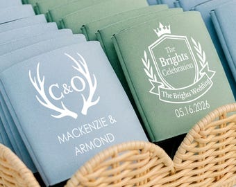 Aangepaste neopreen blikjeskoelers voor bruiloften, gepersonaliseerde monogramspreuken, vrijgezellenfeesten Aandenkens | Bulkbestelling