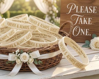 Personalized Wedding Keepsake Wristbands Custom Rubber Bracelet in Bulk