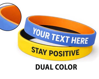 Aangepaste siliconen polsbandjes: tweekleurige, gepersonaliseerde armbanden voor evenementen