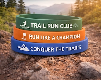 Polsbandjes met op maat gemaakte zeefdruk Gepersonaliseerde rubberen armband Bulk voor het goede doel, Run Club, 5K, Marathon
