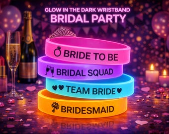 Aanpasbare vrijgezellenfeest Glow In The Dark-polsbandjes Gepersonaliseerde rubberen armband