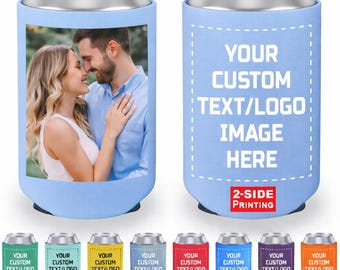 Aanpasbare bruiloft full colour fotoprint op neopreen blikkoelers: gepersonaliseerde feestartikelen |  Verkrijgbaar in standaard en slanke blikken van 12 oz