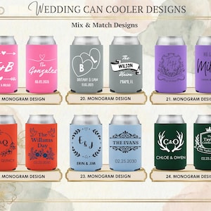 Custom wedding can coolers designed for your big day. Personalize with names, initials, dates, or monograms for a cohesive reception look. Perfect for weddings, bridal showers, engagement parties, and rehearsal dinners. Mix and match designs and colors to fit your theme. Made to order with crisp, long lasting print. Ideal wedding favors guests will actually use and take home. Great for outdoor receptions, backyard weddings, and destination celebrations where drinks stay cold and hands stay dry.!