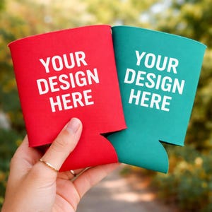 Custom can coolers ready for your own design, text, or logo printed exactly as requested. Personalized foam sleeves are perfect for weddings, parties, businesses, and special events. Designed to fit standard beer and soda cans while keeping drinks cold and hands dry. Ideal for bulk orders, branded giveaways, and personalized favors. Multiple color options available to match themes or branding. Made to order with clean printing, durable foam, and professional finish.