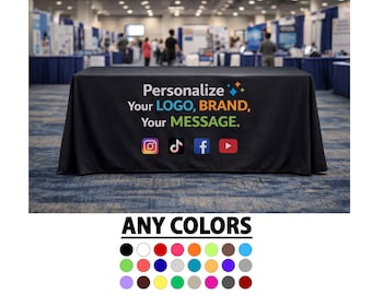 Aangepaste verkoper tafelkleed 6 ft met logo gepersonaliseerd tafelkleed voor beursstand display bruiloft evenement