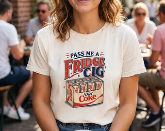 Pass Me A Fridge Cig T-Shirt, Retro Diet Coke Graphic Tee