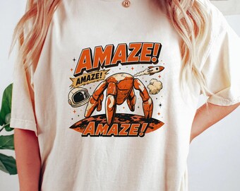 Amaze Rocket Rocky Shirt, Projekt Hail Mary T-Shirt, Retro Sci Fi Alien Buchliebhaber Grafik T-Shirt