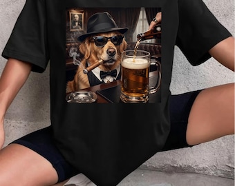 Lustiges Golden Retriever Bier Shirt, Hund Meme Grafik T-Shirt, Dumme Neuheit Shirt, sarkastisches Geschenk