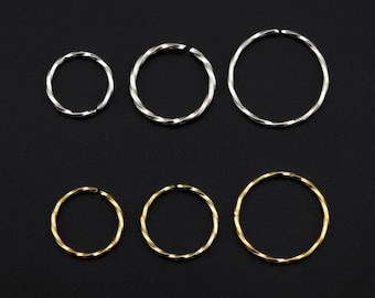 Sterling Silver Twisted Nose Hoop: Seamless Cartilage Helix Tragus Earring