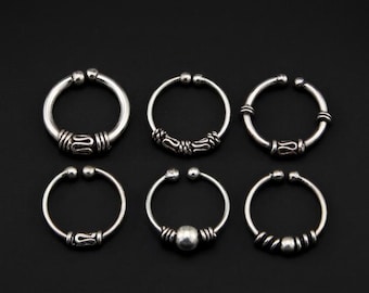 Fake Faux Clip On No Piercing Non Pierced Nose Cuff, 925 Silver Fake Nose Hoop , Ear cuff rings