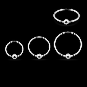 Aro nasal con bola cautiva, aros de plata chapados en oro con bola, aro para piercing 22G