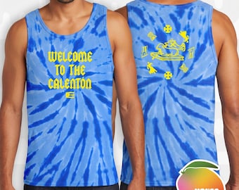 Welcome to the Calenton Tie-Dye Tank Top | Spiral Pastel Graphic Tank | Boricua Pride Gift