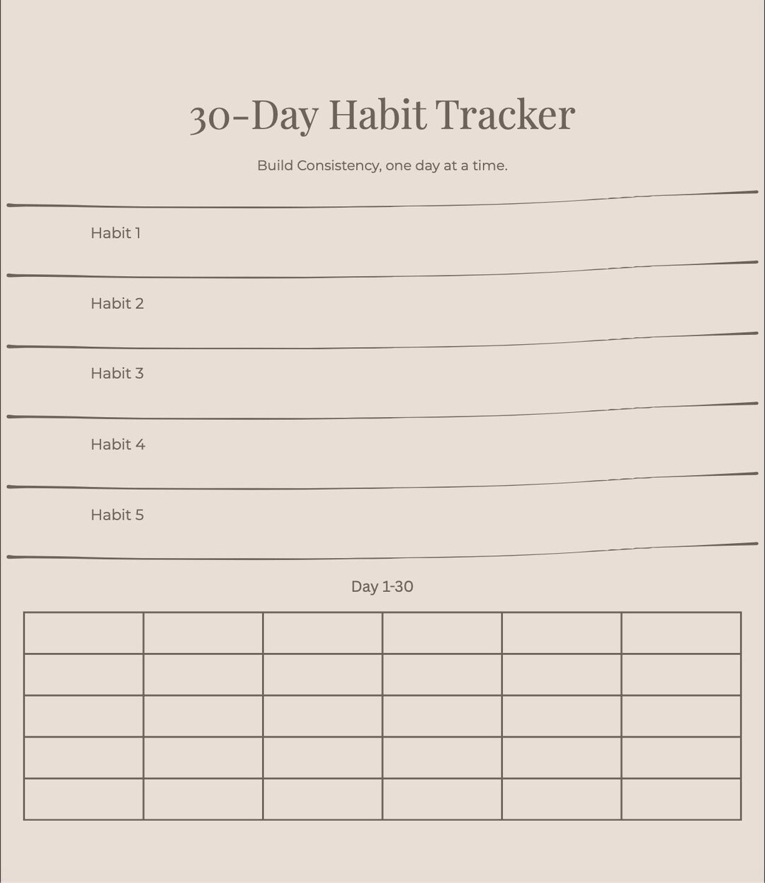30 Day Habit Tracker | Aesthetic Digital Planner for iPad | Minimal ...