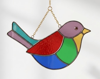 Colorful Stained Glass Bird Suncatcher Pattern | Beginner DIY Glass Art (Instant Download)