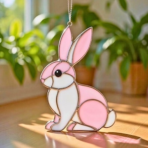Stained Glass Bunny Pattern | Rabbit Suncatcher Template (PDF Download)