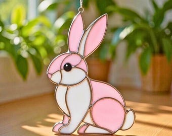 Stained Glass Bunny Pattern | Rabbit Suncatcher Template (PDF Download)